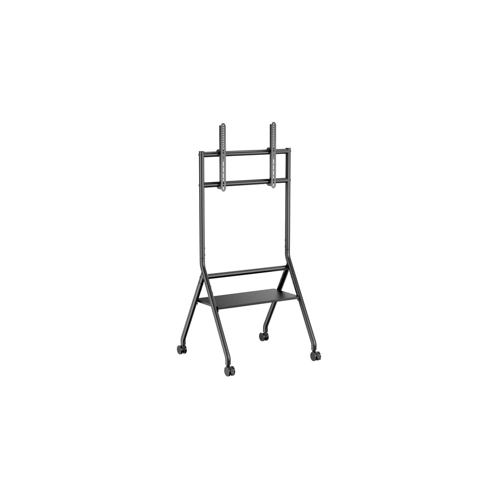 aisens soporte de suelo eco con rueda, 1 bandeja para pantalla interactiva/tv 80kg de 37-86, negro
