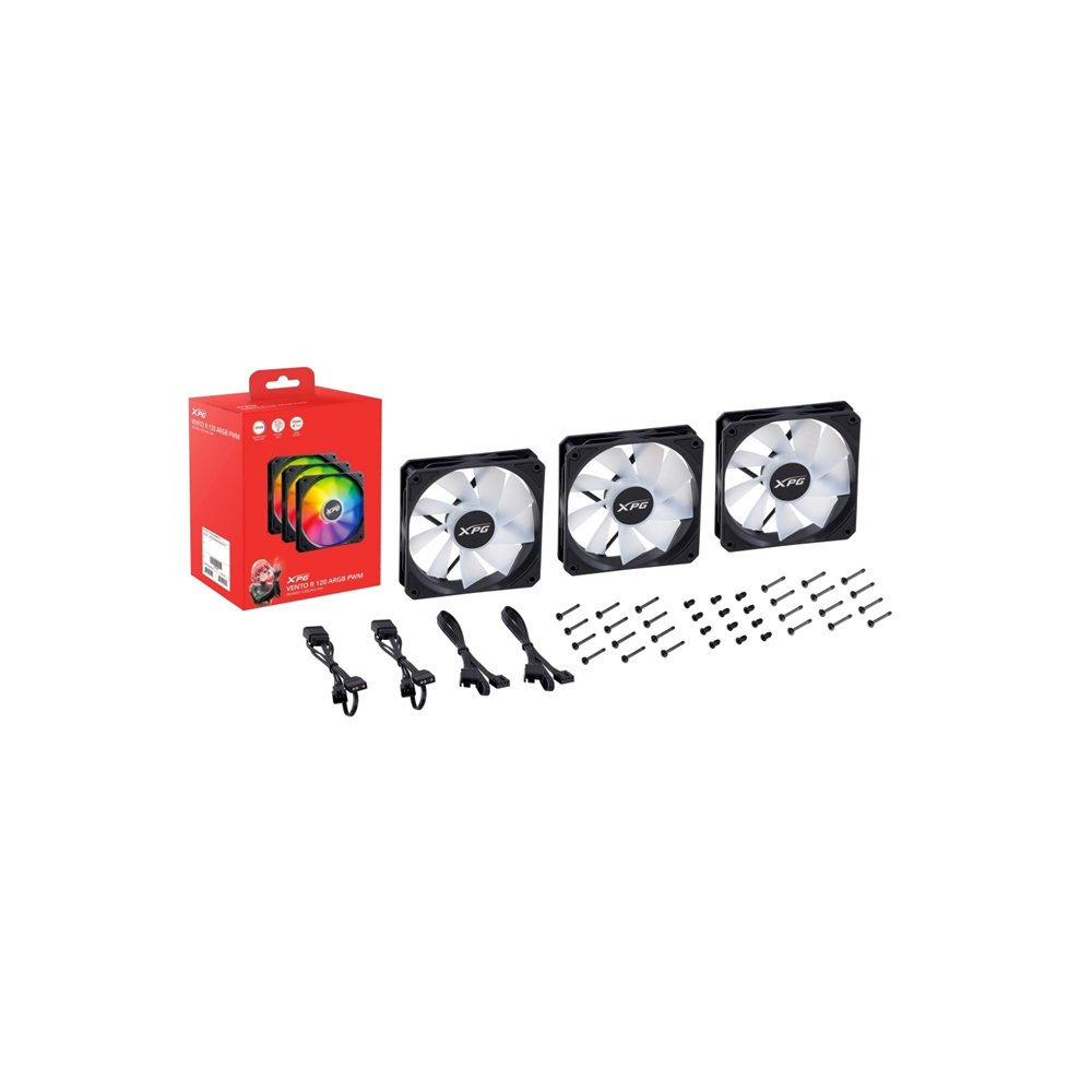 xpg vento r 120 argb pwm carcasa del ordenador ventilador 12 cm negro 1 pieza(s)