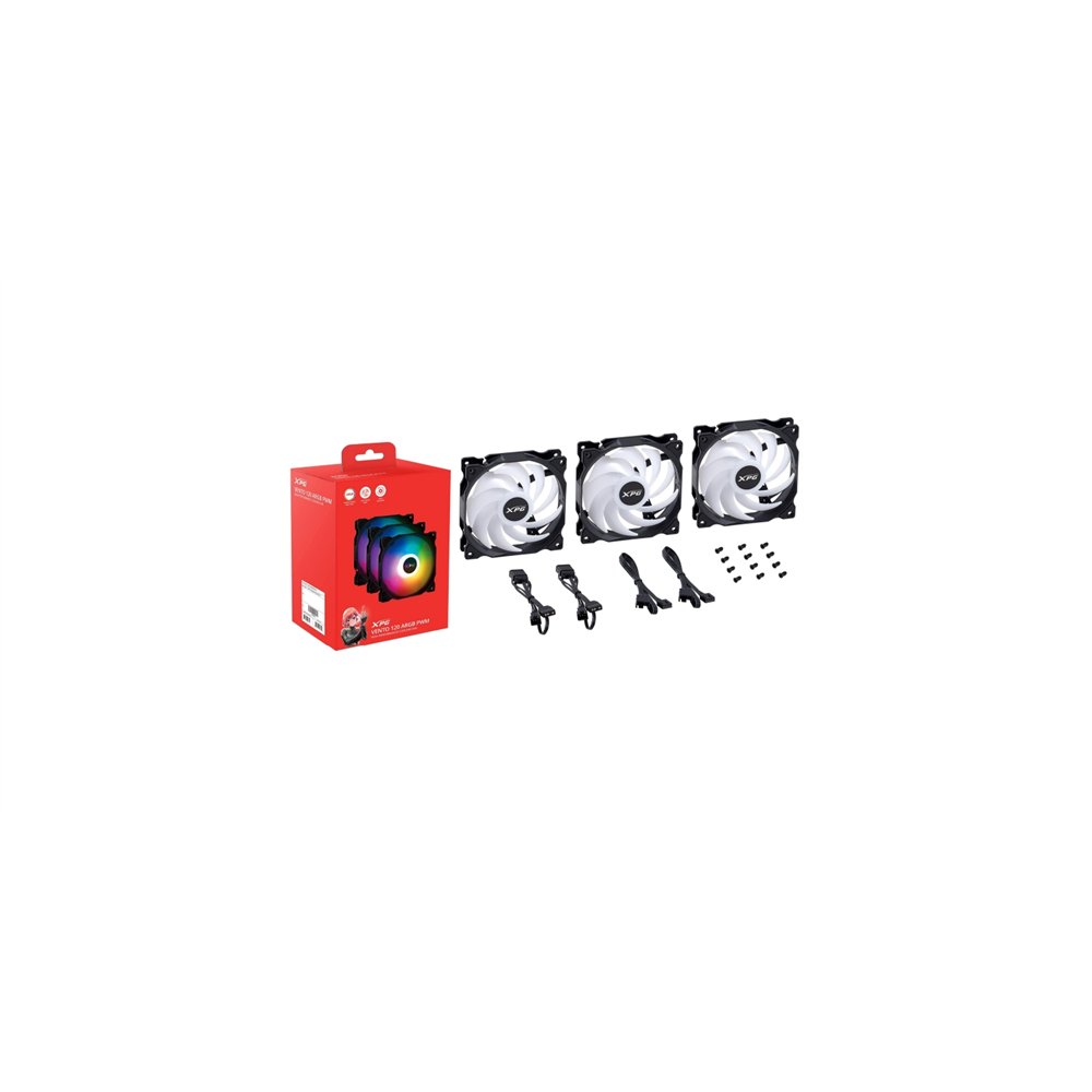 xpg vento 120 argb pwm carcasa del ordenador ventilador 12 cm negro 3 pieza(s)