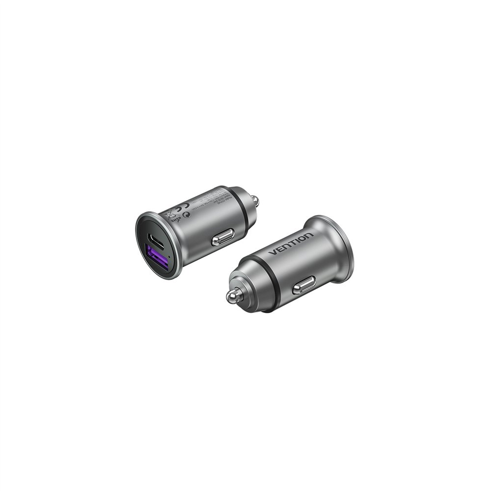 vention cargador de coche fffh0/ 1xusb-tipo c/ 1xusb/ 30w