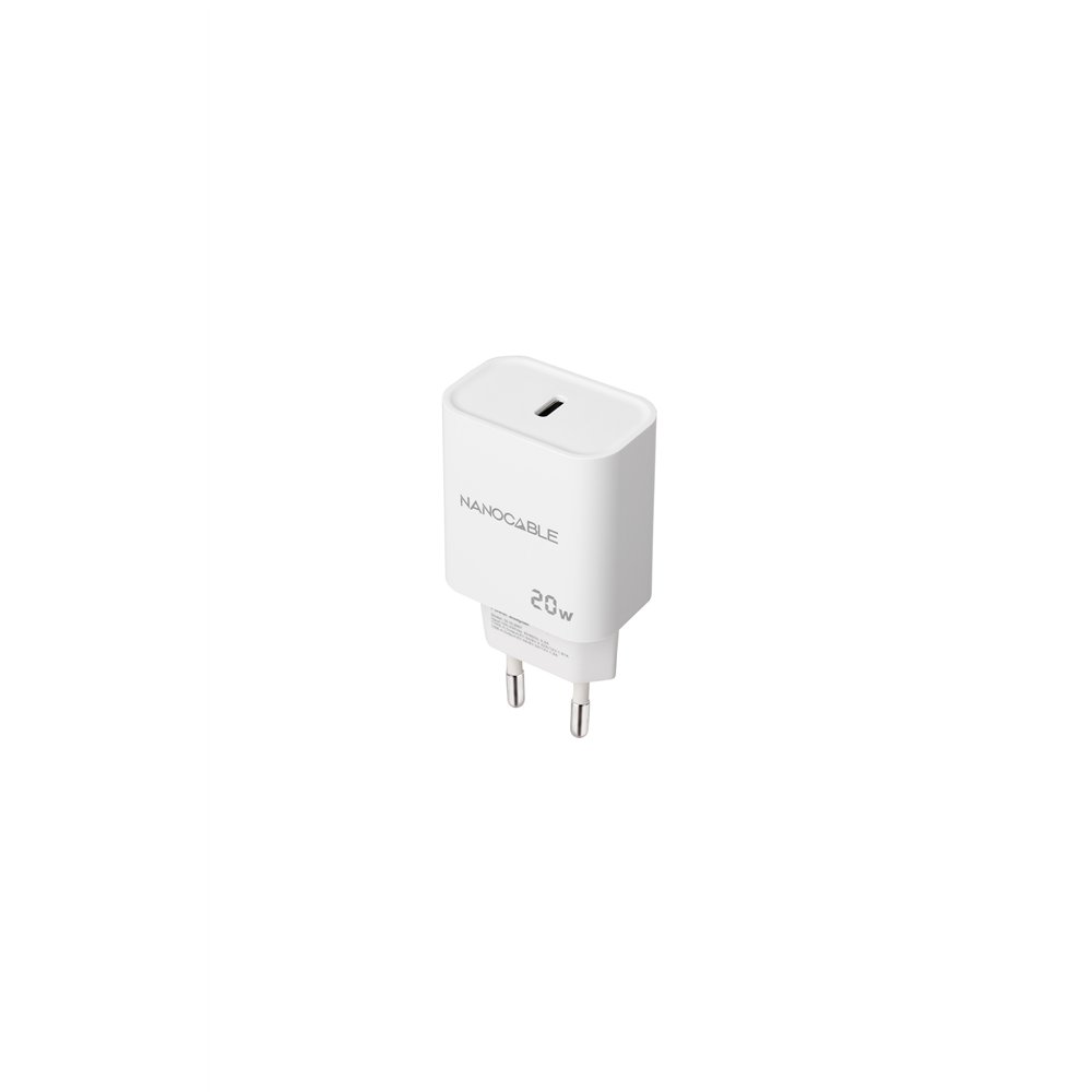 nanocable cargador usb-c pd 20w, blanco