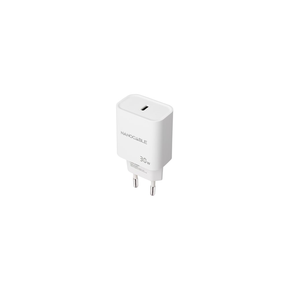 nanocable cargador usb-c pd 30w, blanco