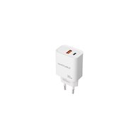 nanocable cargador usb-c/pd + usb-a/qc 30w, blanco
