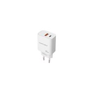 nanocable cargador usb-c/pd + usb-a/qc 30w, blanco