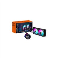 gigabyte aorus waterforce x ii 240 refrigerador de cpu líquido aio - 2x ventiladores argb de 120 mm, pantalla lcd a todo color, 