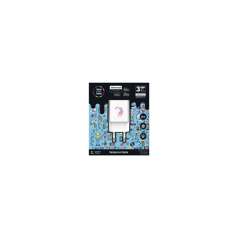 tech one tech tec2501 cargador de dispositivo móvil smartphone blanco corriente alterna interior