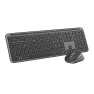 logitech mk950 signature slim, teclado y ratón inalámbricos, diseño elegante, escritura y clics discretos, uso alternante de 3 d
