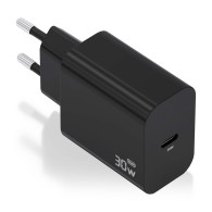 aisens cargador gan 30w, 1xusb-c pd3.0, negro