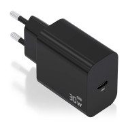 aisens cargador gan 30w, 1xusb-c pd3.0, negro