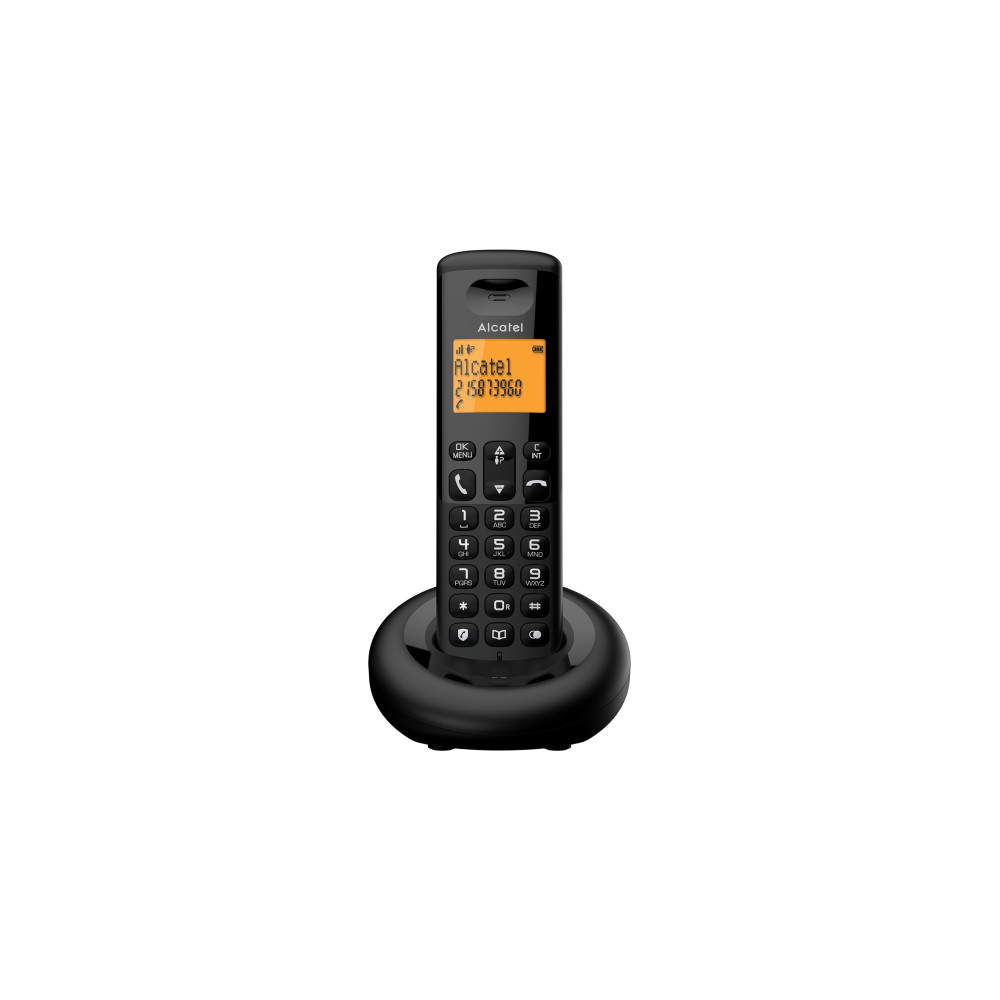 alcatel e160 teléfono dect identificador de llamadas negro