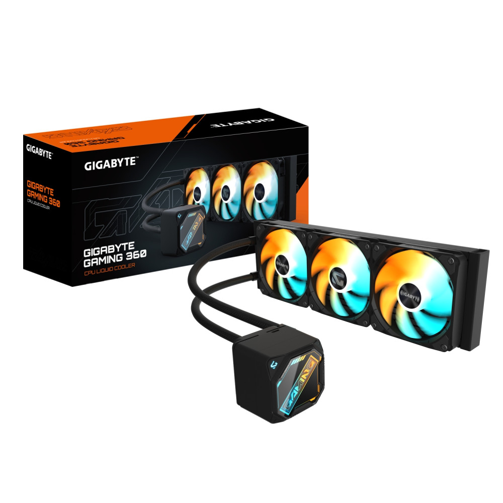 gigabyte gaming 360 refrigeración líquida para cpu - 3x120 mm ventiladores argb, mecanismo de enclavamiento deslizante, daisy-ch