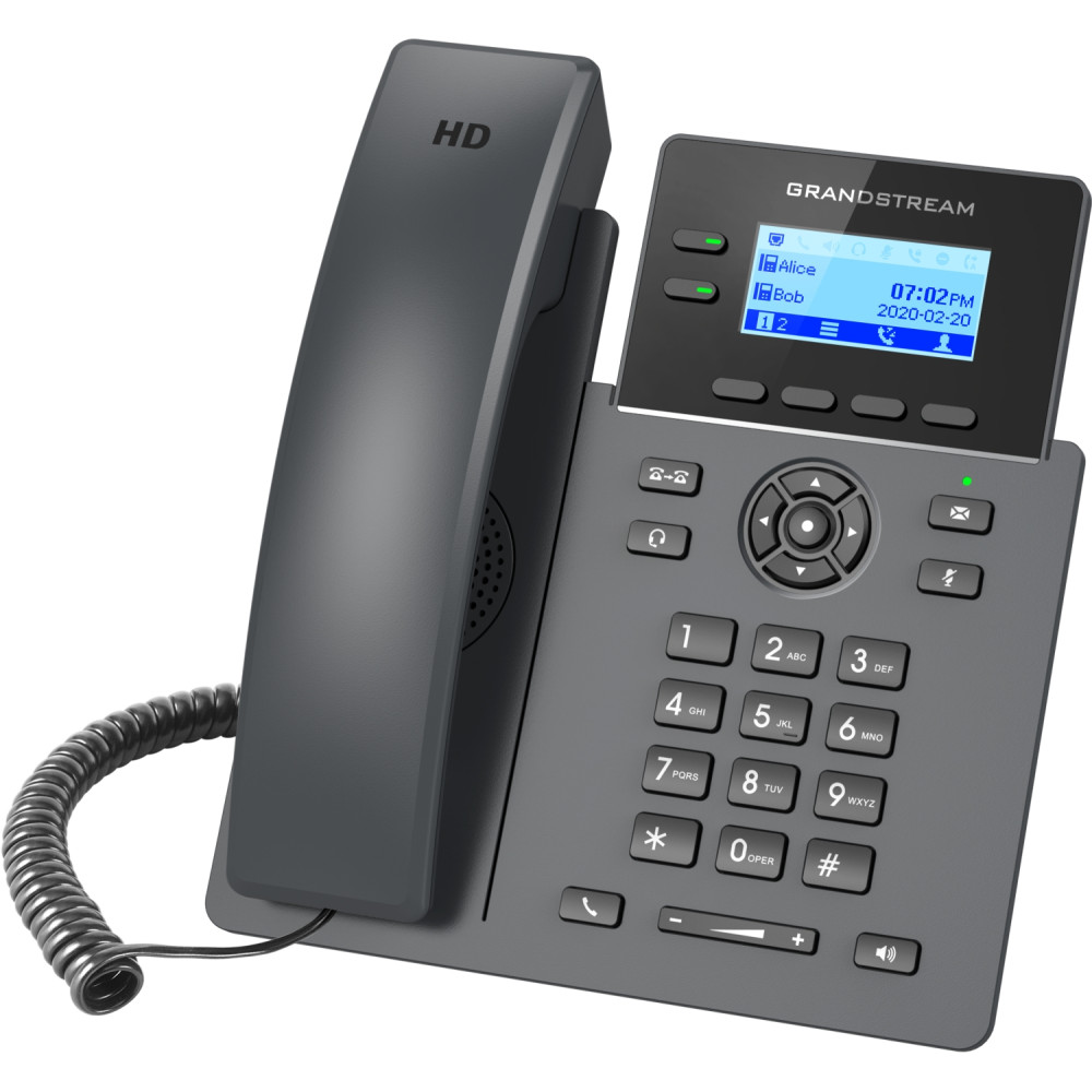grandstream networks grp2602 teléfono ip negro 2 líneas lcd