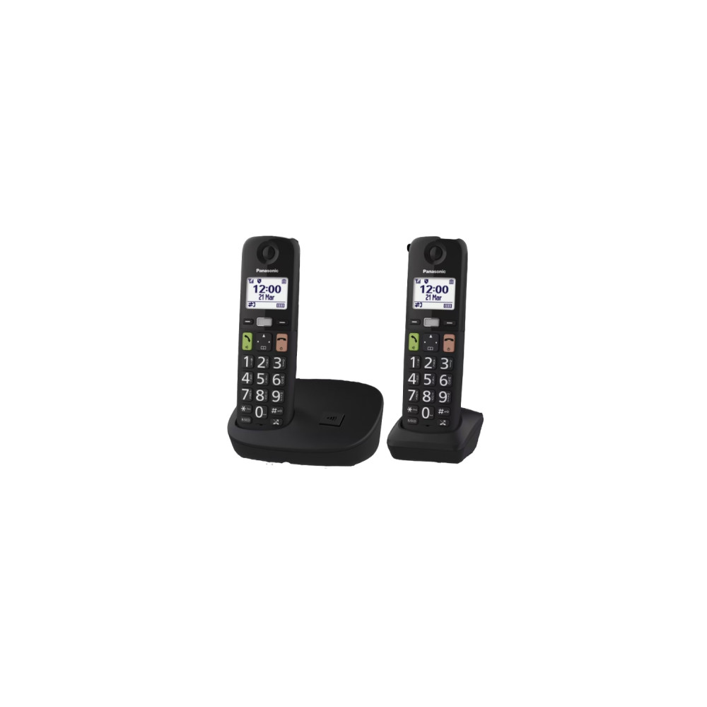panasonic kx-tgu112 teléfono dect identificador de llamadas negro