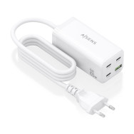 aisens cargador sobremesa gan 100w, 3x usb-c pd3.0 qc4.0 qc5.0, 1x usb-a qc3.0, blanco