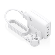 aisens cargador sobremesa gan 140w, 3x usb-c pd3.1 qc4.0 qc5.0, 1x usb-a qc3.0, blanco
