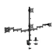 aisens soporte de mesa eco giratorio e inclinable para 4 monitores 8kg (4 pivotes, 2 brazos) de 13"-27", negro
