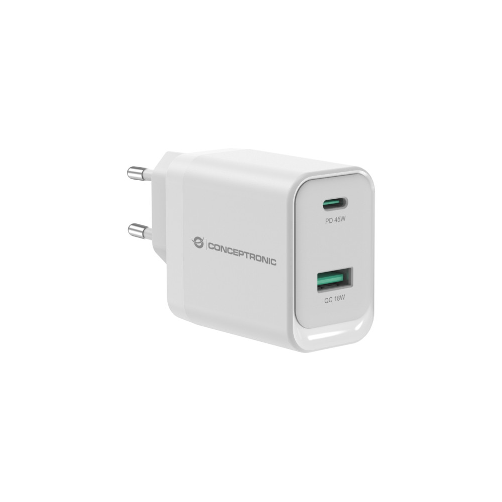 conceptronic althea20w45 cargador de dispositivo móvil universal blanco corriente alterna carga rápida interior
