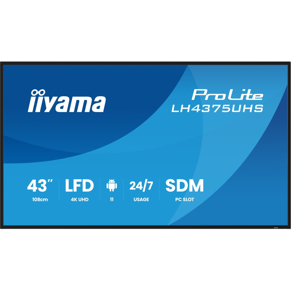 iiyama lh4375uhs-b2ag pantalla de señalización pantalla plana para señalización digital 108 cm (42.5") lcd wifi 500 cd / m² 4k u