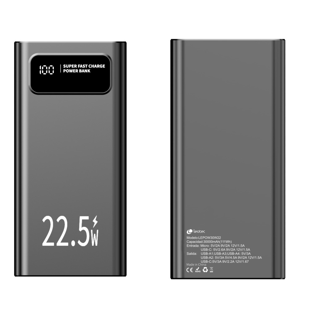 leotec powerbank 30.000mah pd 22.5w
