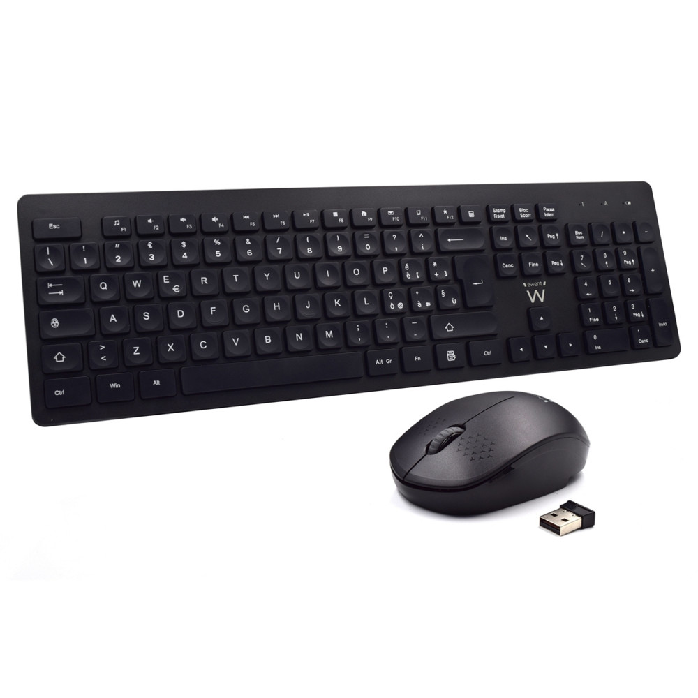 ewent ew3255 teclado ratón incluido universal qwerty italiano negro
