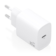 aisens cargador gan 30w, 1xusb-c pd3.0, blanco