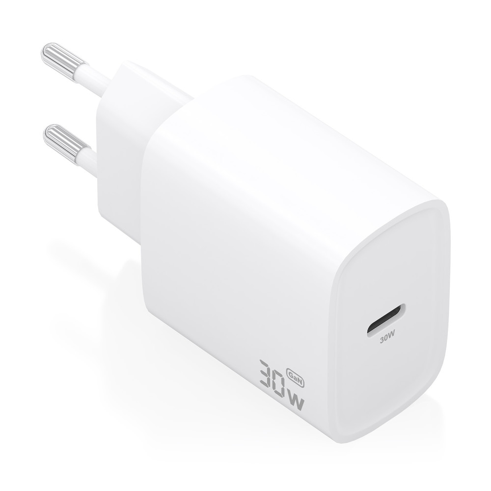 aisens cargador gan 30w, 1xusb-c pd3.0, blanco