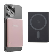 intenso mw5000 batería externa magnética 5000 mah – compatible con magsafe, carga inalámbrica 15w, usb-c pd 20w, delgada y compa