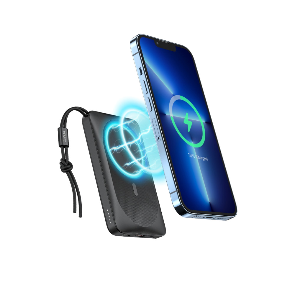 veger magon w1151-b 10000mah powerbank magnetic wireless pd20w