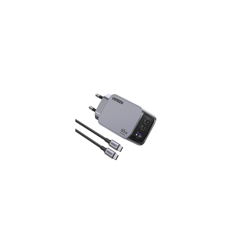 ugreen 25871 cargador de dispositivo móvil universal gris corriente alterna carga rápida interior