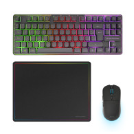 mars gaming mcpwtkles teclado ratón incluido juego rf inalámbrica + usb qwerty español negro