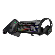 unykach pack gaming nova 4 en 1 teclado español, ratón, cascos, alfombrilla