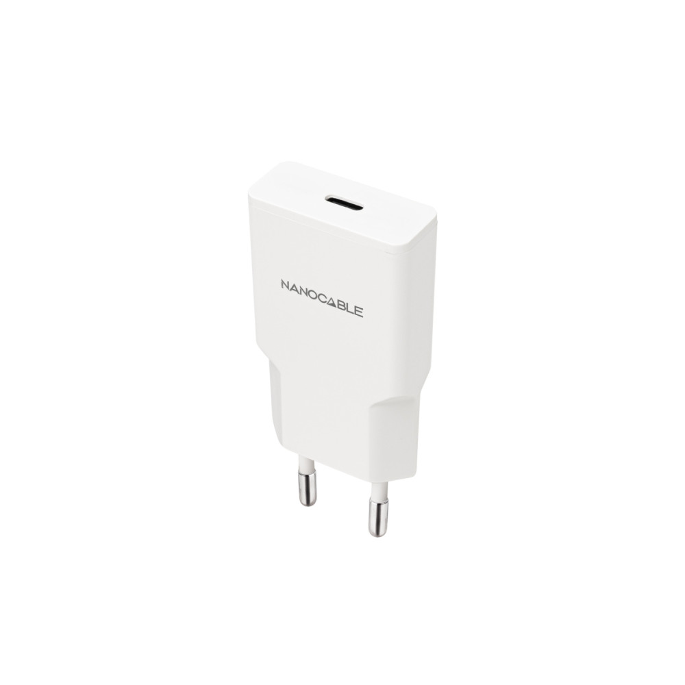 nanocable cargador usb-c/pd 20w, blanco