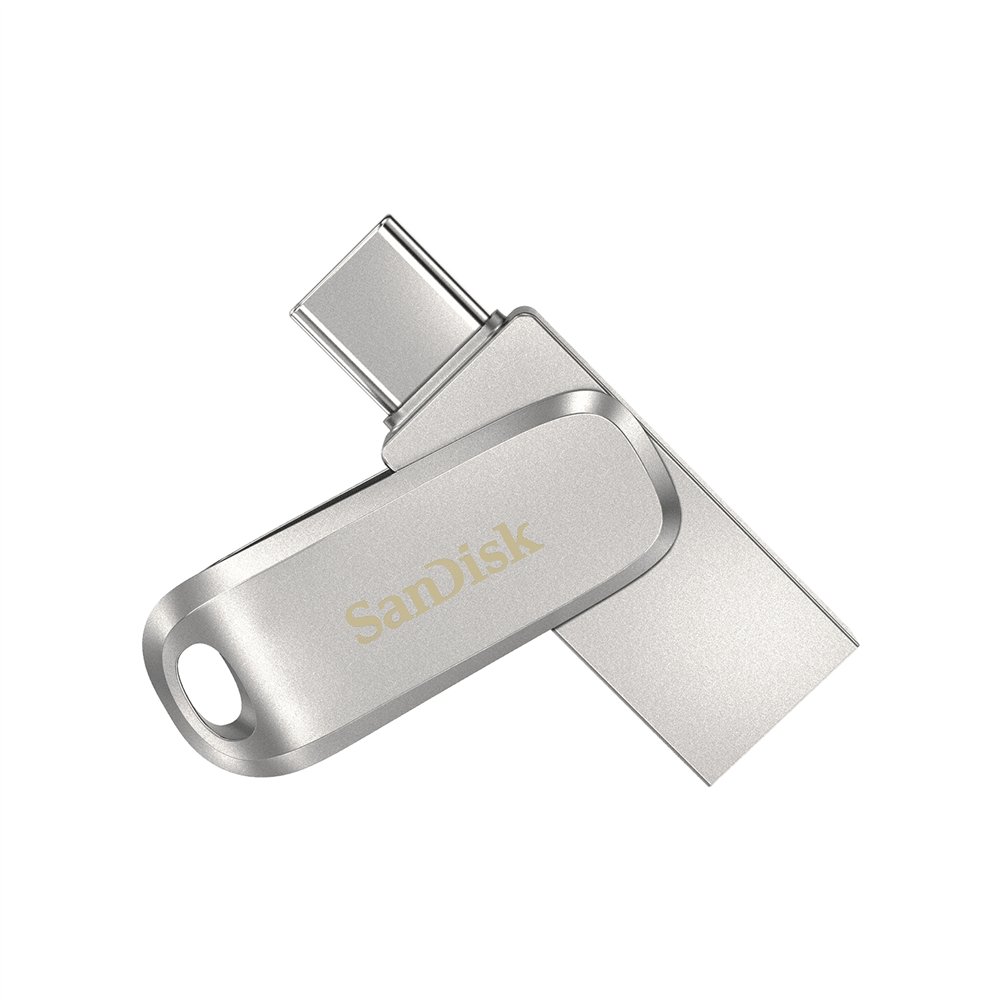 sandisk ultra dual drive luxe pendrive flash 128gb usb tipo-a tipo-c 3.2 gen 1 acero inoxidable sdddc4-128g-g46