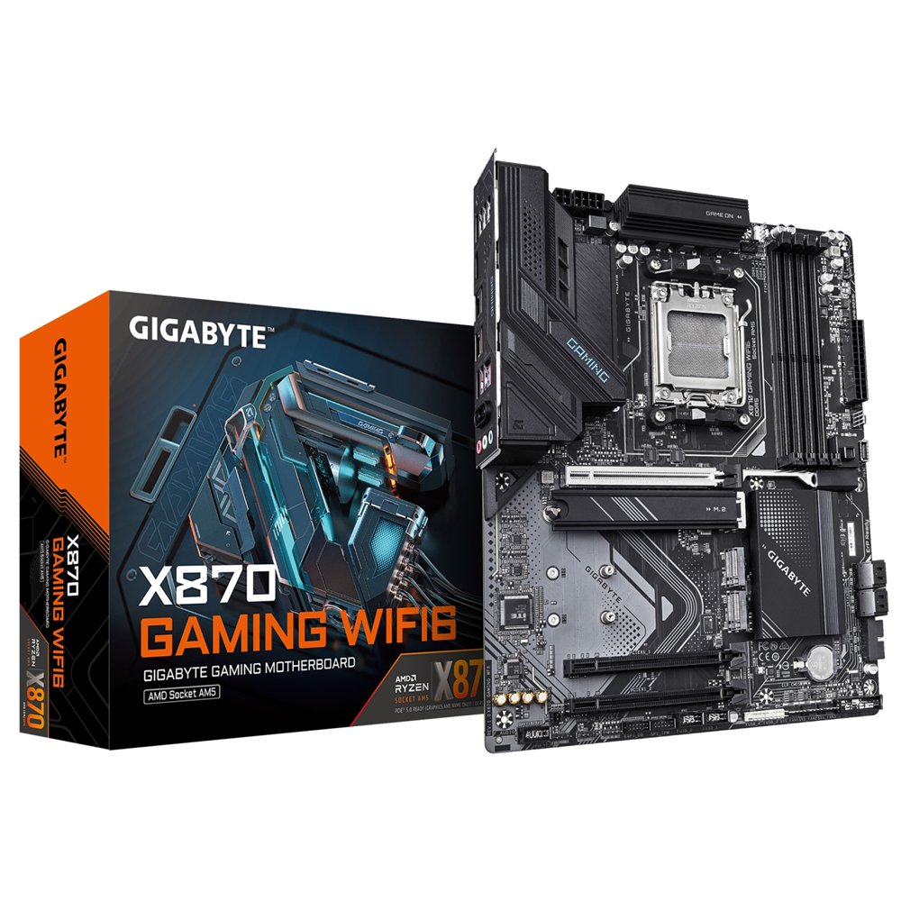 gigabyte x870 gaming wifi6 placa base - compatible con cpus amd ryzen 9000, 8+2+2 fases vrm, hasta 8000mhz ddr5 (oc), 1xpcie 5.0