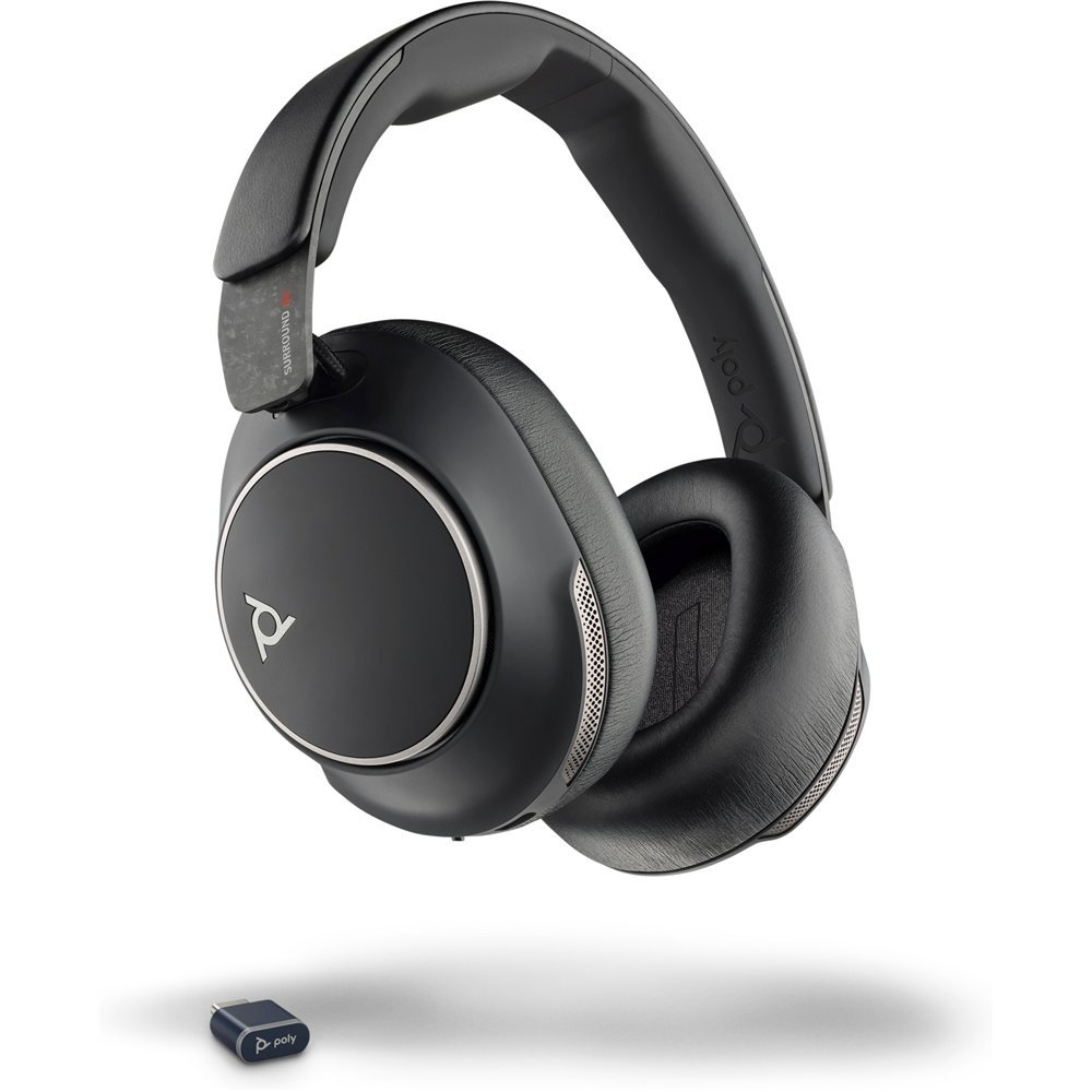 poly auriculares voyager surround 80 uc usb-c + adaptador usb-c/a
