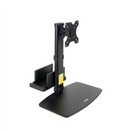 tooq soporte de mesa para pantallas 17”-27” con soporte integrado para cpu ligera
