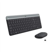 teclado + raton logitech mk470 slim wireless silent