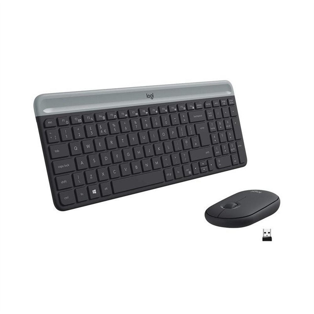 teclado + raton logitech mk470 slim wireless silent