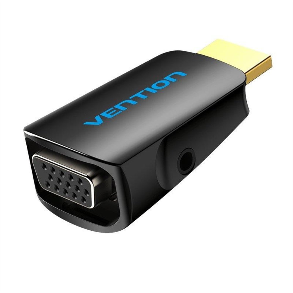 adaptador conversor vention hdmi/m a vga/h audio jack 3.5 black