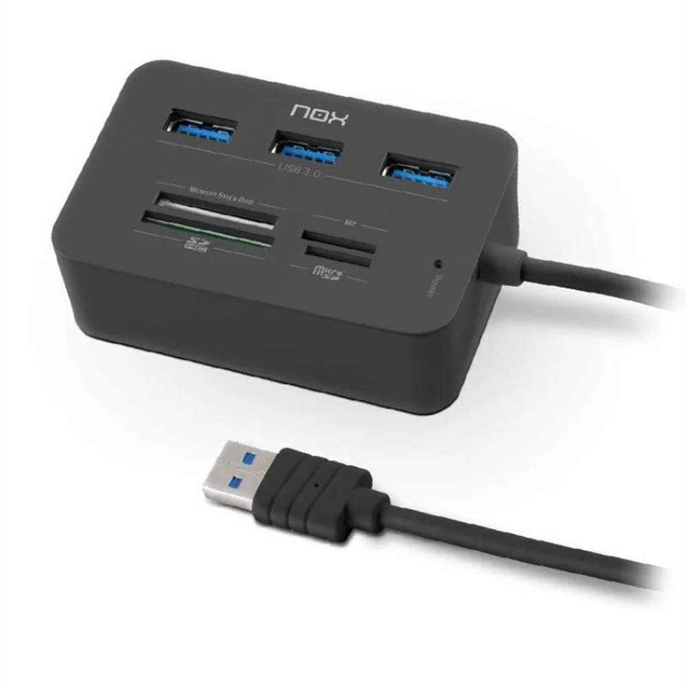 lector de tarjetas nox + hub usb 3