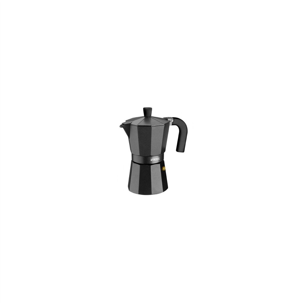 cafetera monix vitro noir capacidad 3 tazas aluminio con recubrimiento antiadherente mango ergonomico exterior mate interior sin