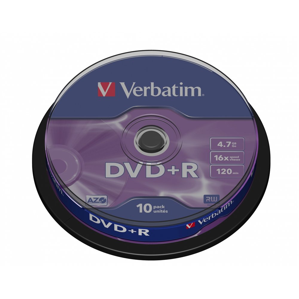 dvd verbatim dvd+r matt silver 4,7 gb 10 pieza(s) dvdver00071b