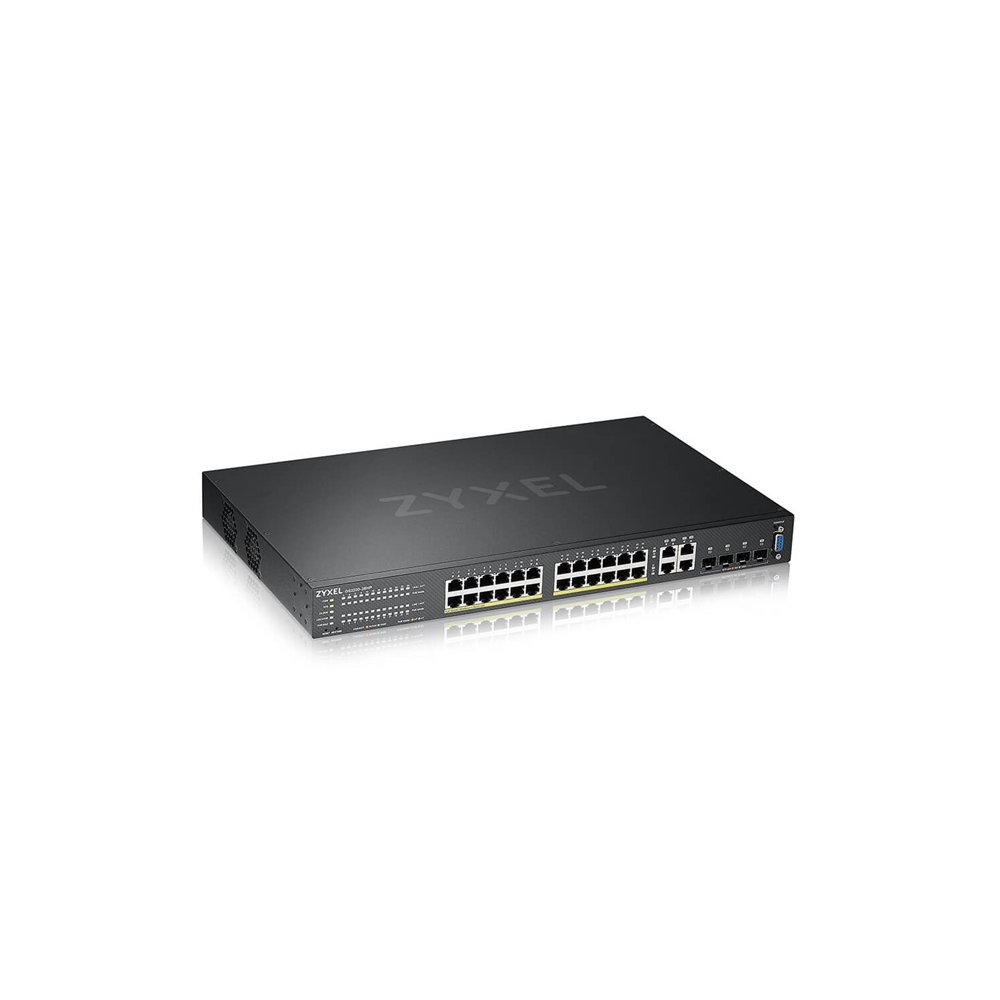 zyxel gs2220-28hp-eu0101f switch gestionado l2 gigabit ethernet (10/100/1000) energí­a sobre ethernet (poe) negro