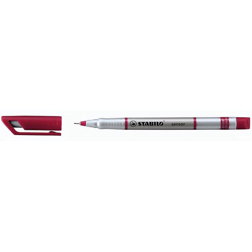 stabilo sensor rotulador de punta fina rojo 10 pieza(s)