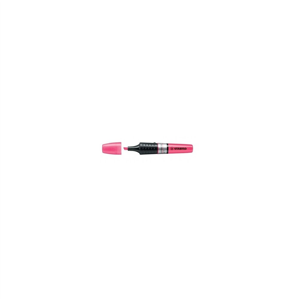 stabilo luminator marcador punta de cincel negro rosa plata