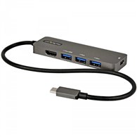 startech.com hub usb 3.2 gen 1 tipo-c 4puertos negro gris