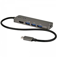 startech.com hub usb 3.2 gen 1 tipo-c 4puertos negro gris