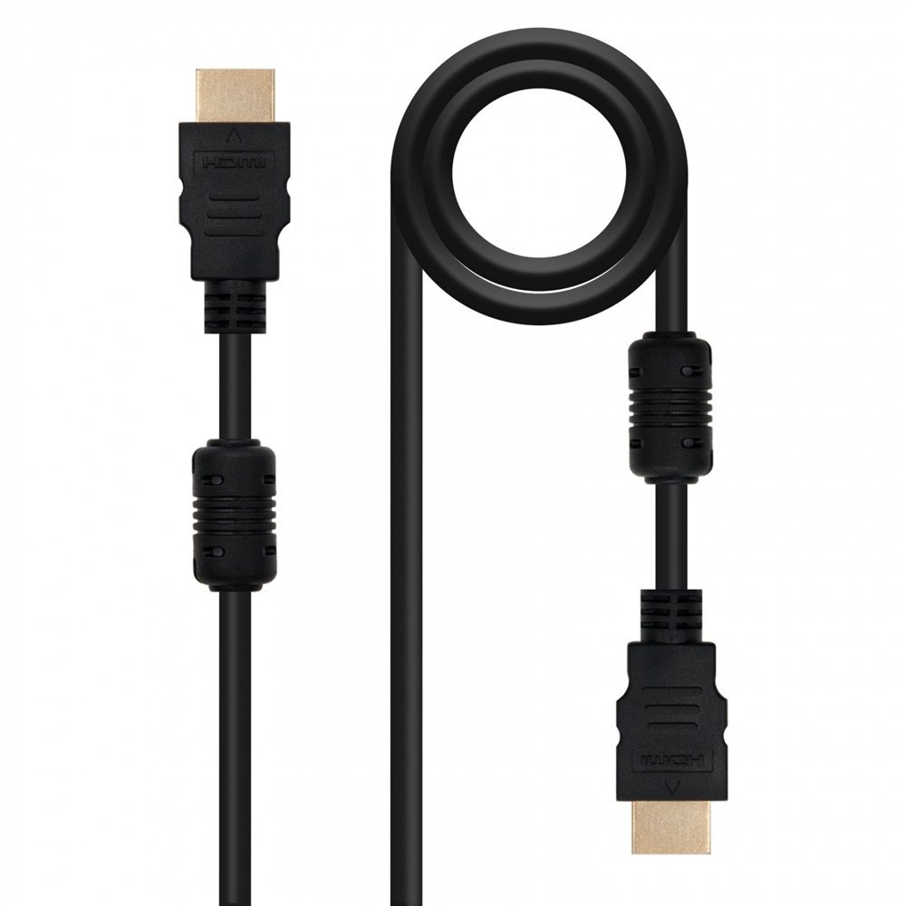 nanocable cable hdmi tipo a (estándar)  v1.4 (alta velocidad / hec) con ferrita 3 m negro