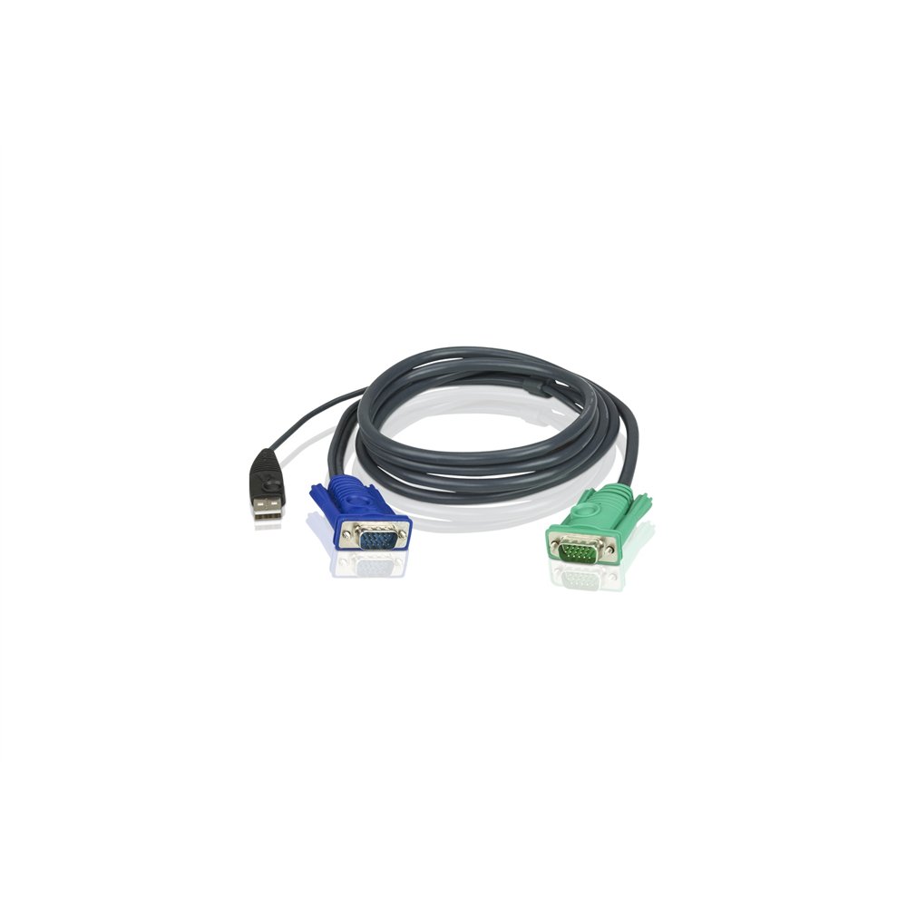 aten cable kvm usb con sphd 3 en 1 de 1,2 m