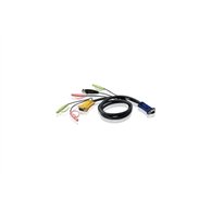 aten cable kvm usb con audio y sphd 3 en 1 de 5 m